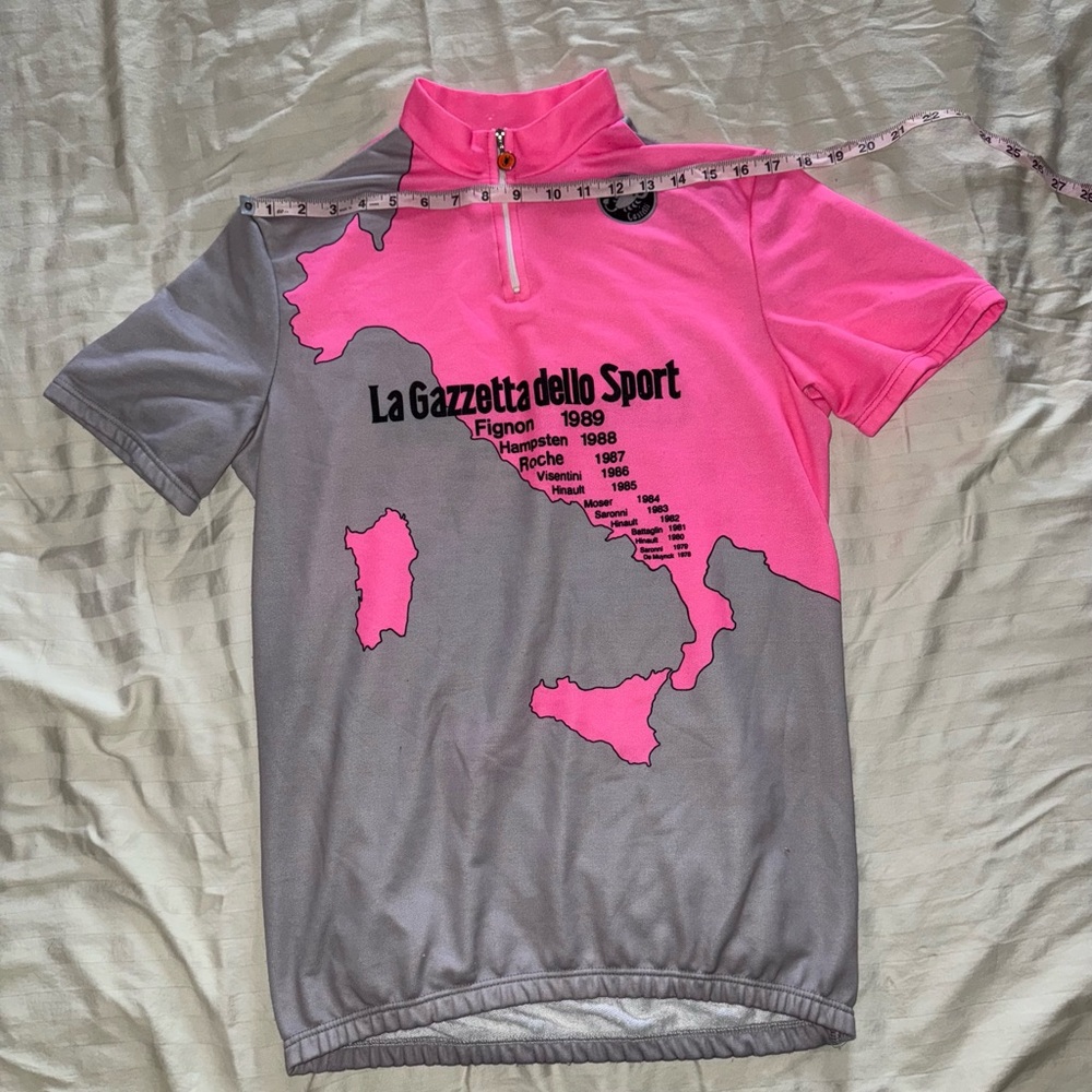 La Gazzetta dello Sport Pink and Gray Cycling Jersey